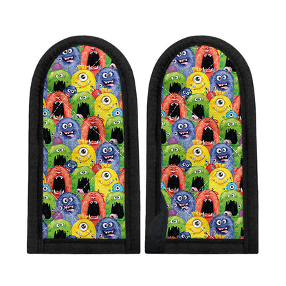 Watercolor Monster Pattern Print Skillet Handle Cover