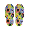 Watercolor Monster Pattern Print Slippers
