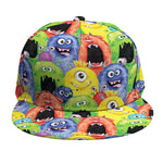 Watercolor Monster Pattern Print Snapback Cap