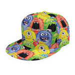 Watercolor Monster Pattern Print Snapback Cap