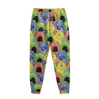 Watercolor Monster Pattern Print Sweatpants