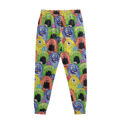 Watercolor Monster Pattern Print Sweatpants