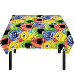Watercolor Monster Pattern Print Tablecloth
