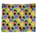 Watercolor Monster Pattern Print Tapestry