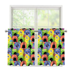 Watercolor Monster Pattern Print Tier Curtains