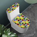 Watercolor Monster Pattern Print Toilet Lid And Tank Cover Set