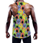 Watercolor Monster Pattern Print Training Tank Top