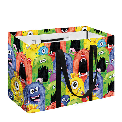 Watercolor Monster Pattern Print Utility Tote Bag