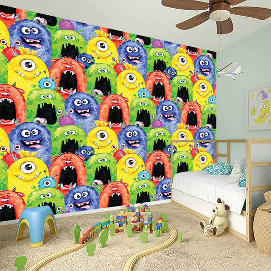Watercolor Monster Pattern Print Wall Sticker