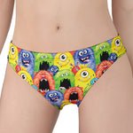 Watercolor Monster Pattern Print Women's Panties