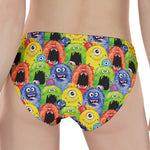 Watercolor Monster Pattern Print Women's Panties