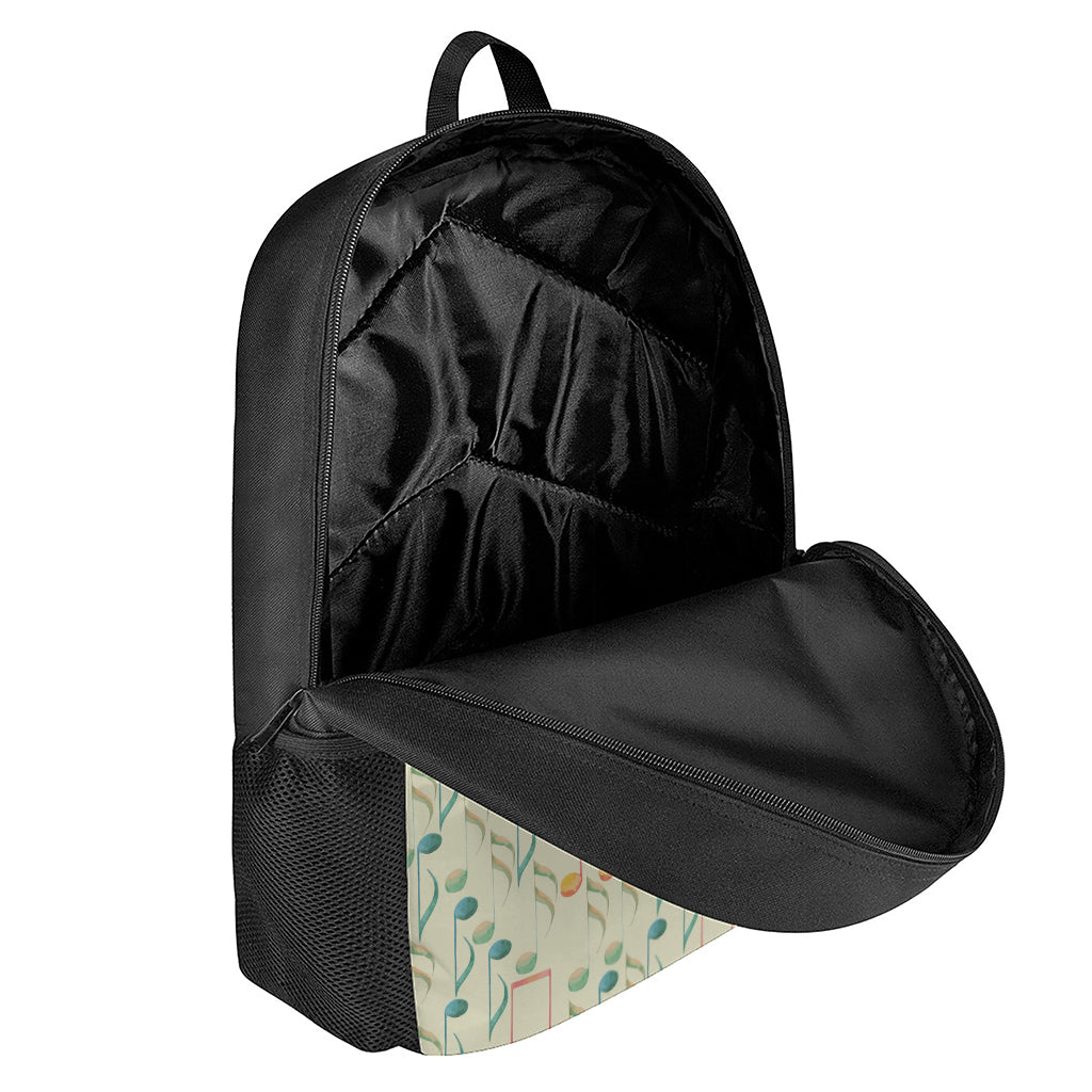 Watercolor Music Notes Pattern Print 17 Inch Backpack