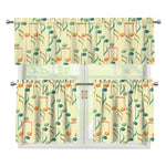 Watercolor Music Notes Pattern Print 3 Piece Kitchen Curtains
