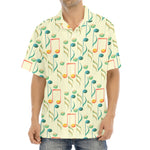 Watercolor Music Notes Pattern Print Aloha Shirt