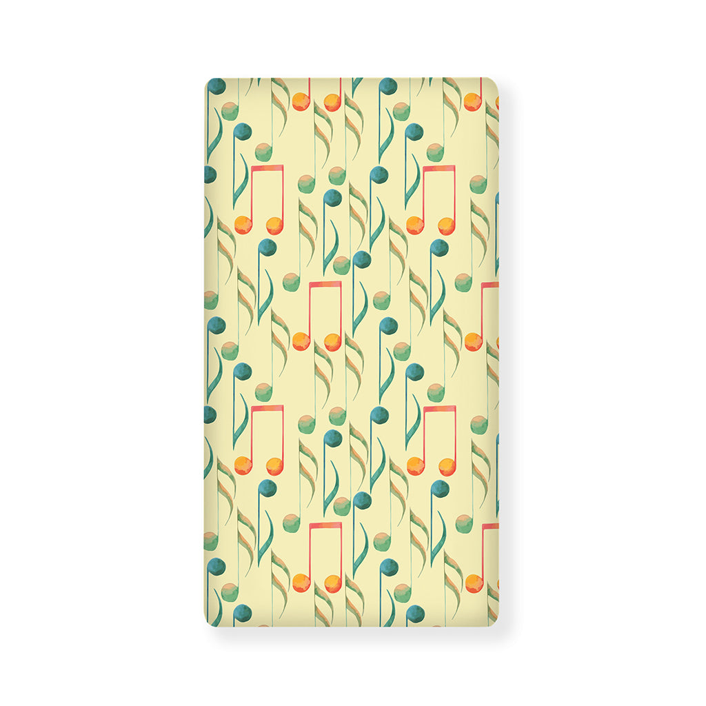 Watercolor Music Notes Pattern Print Baby Crib Sheet
