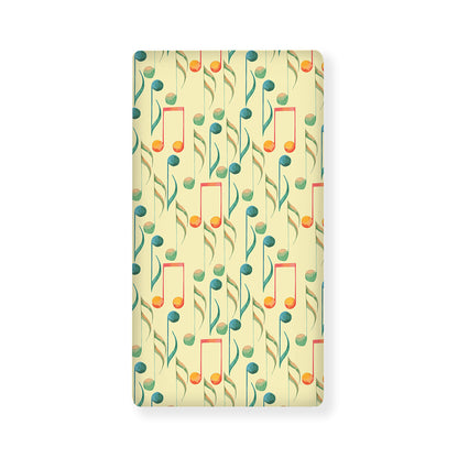 Watercolor Music Notes Pattern Print Baby Crib Sheet