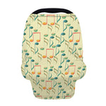 Watercolor Music Notes Pattern Print Baby Seat Cover