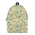 Watercolor Music Notes Pattern Print School Backpack