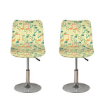 Watercolor Music Notes Pattern Print Bar Stool Covers