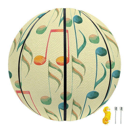 Watercolor Music Notes Pattern Print Basketball
