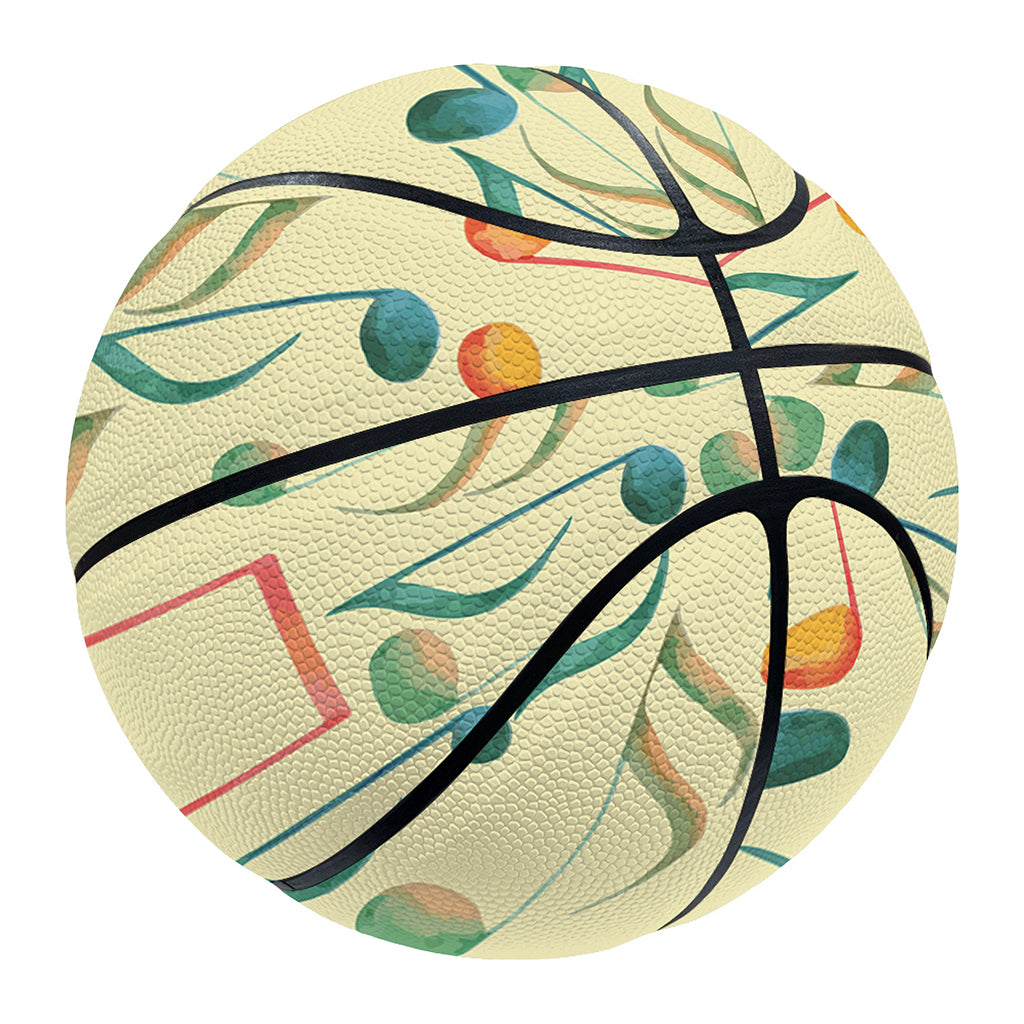 Watercolor Music Notes Pattern Print Basketball