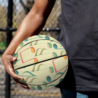 Watercolor Music Notes Pattern Print Basketball