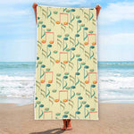 Watercolor Music Notes Pattern Print Beach Towel