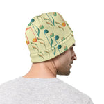 Watercolor Music Notes Pattern Print Beanie