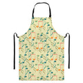 Watercolor Music Notes Pattern Print Bib Apron With Pocket