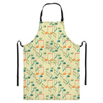 Watercolor Music Notes Pattern Print Bib Apron With Pocket