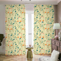 Watercolor Music Notes Pattern Print Dimout Pencil Pleat Curtains