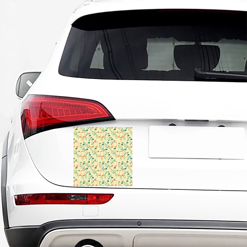 Watercolor Music Notes Pattern Print Car Sticker