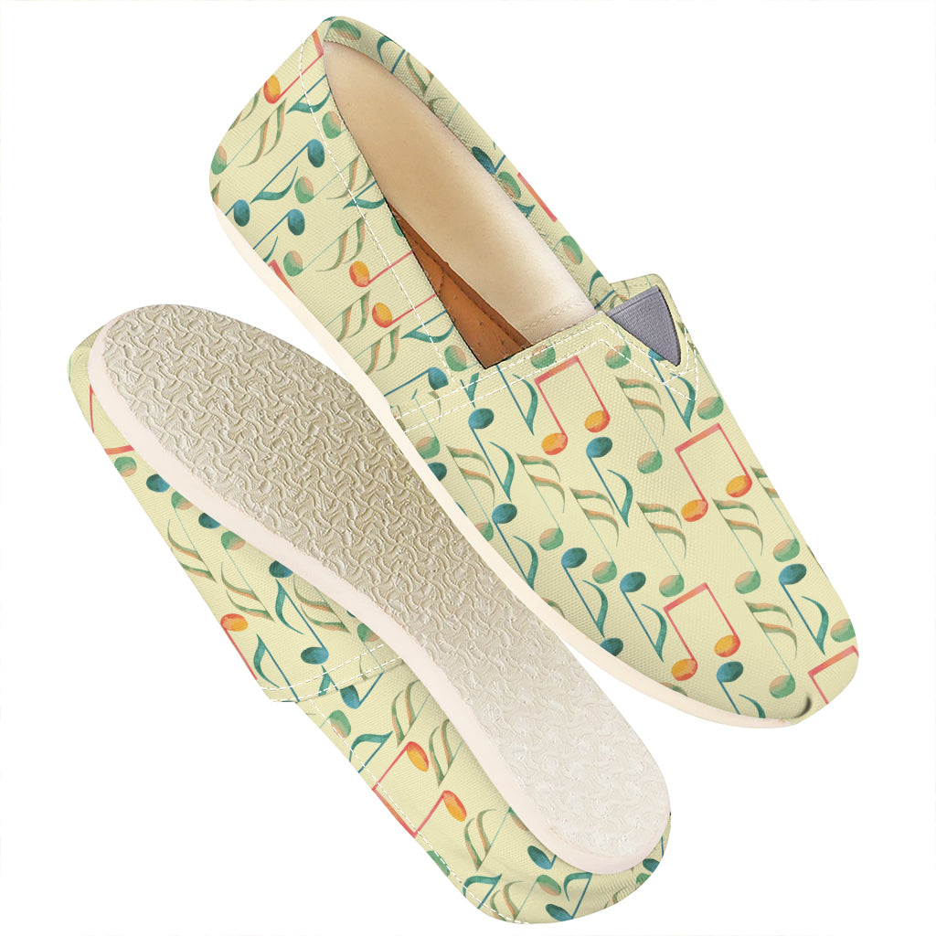 Watercolor Music Notes Pattern Print Casual Shoes