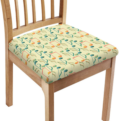 Watercolor Music Notes Pattern Print Chair Cushion Cover