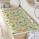 Watercolor Music Notes Pattern Print Changing Pad Cover