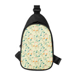 Watercolor Music Notes Pattern Print Chest Bag