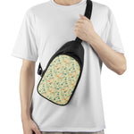Watercolor Music Notes Pattern Print Chest Bag