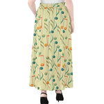 Watercolor Music Notes Pattern Print Chiffon Maxi Skirt