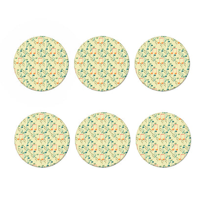 Watercolor Music Notes Pattern Print Coaster Set