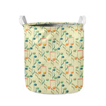 Watercolor Music Notes Pattern Print Collapsible Laundry Basket