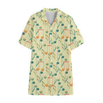 Watercolor Music Notes Pattern Print Cotton Hawaiian Shirt
