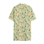 Watercolor Music Notes Pattern Print Cotton Hawaiian Shirt