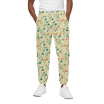 Watercolor Music Notes Pattern Print Cotton Pants
