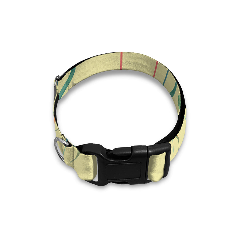 Watercolor Music Notes Pattern Print Dog Collar