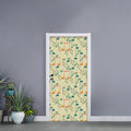 Watercolor Music Notes Pattern Print Door Sticker