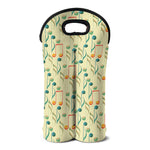 Watercolor Music Notes Pattern Print Double Neoprene Wine Tote
