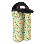 Watercolor Music Notes Pattern Print Double Neoprene Wine Tote