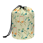 Watercolor Music Notes Pattern Print Drawstring Makeup Bag