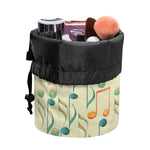 Watercolor Music Notes Pattern Print Drawstring Makeup Bag