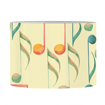 Watercolor Music Notes Pattern Print Drum Lamp Shade